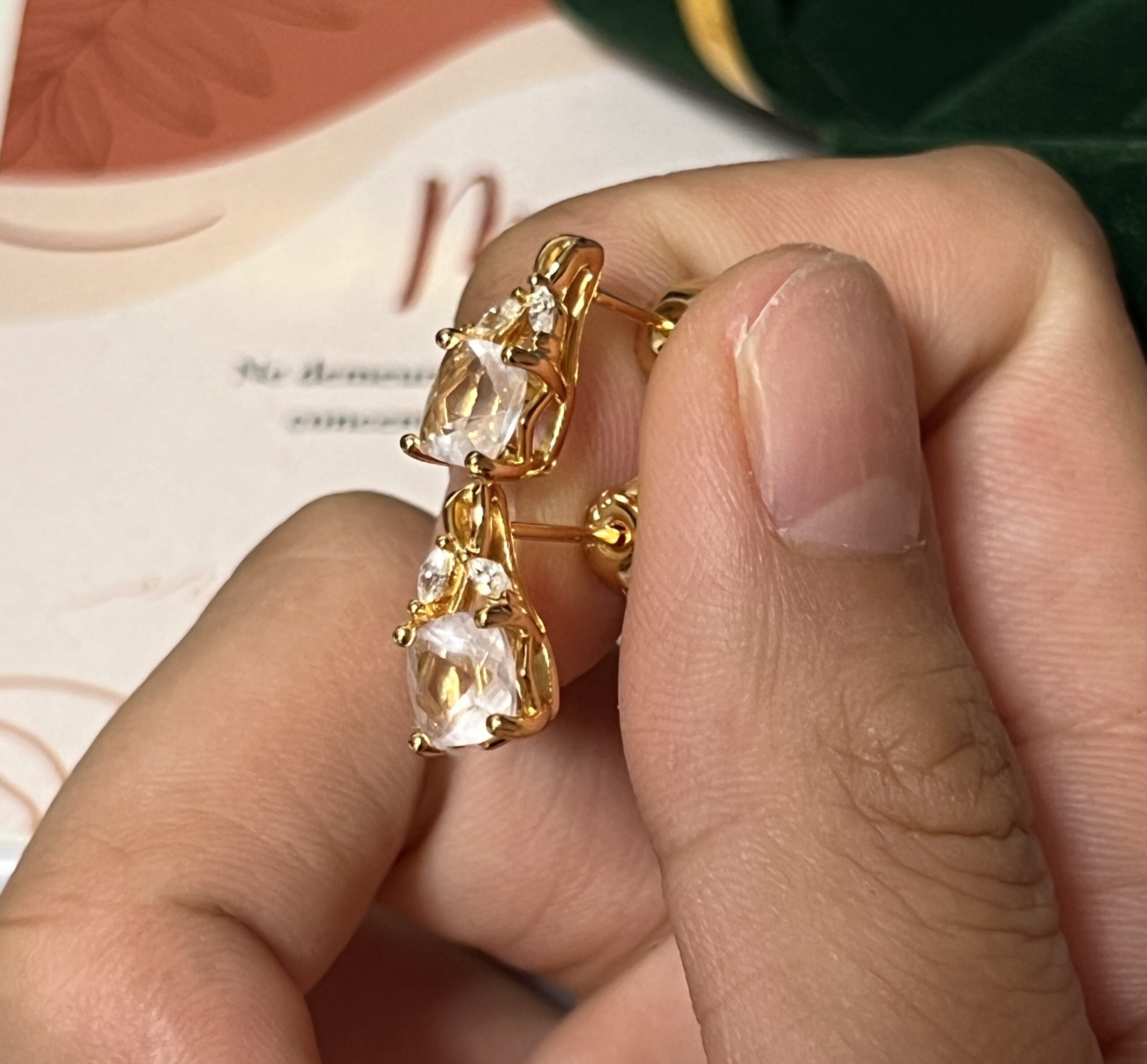 Preek プリーク　INCLUSION QUARTZ EARRING 2 Tier Chandelier Earrings - Goldfilled - Heather Hawkins INC
