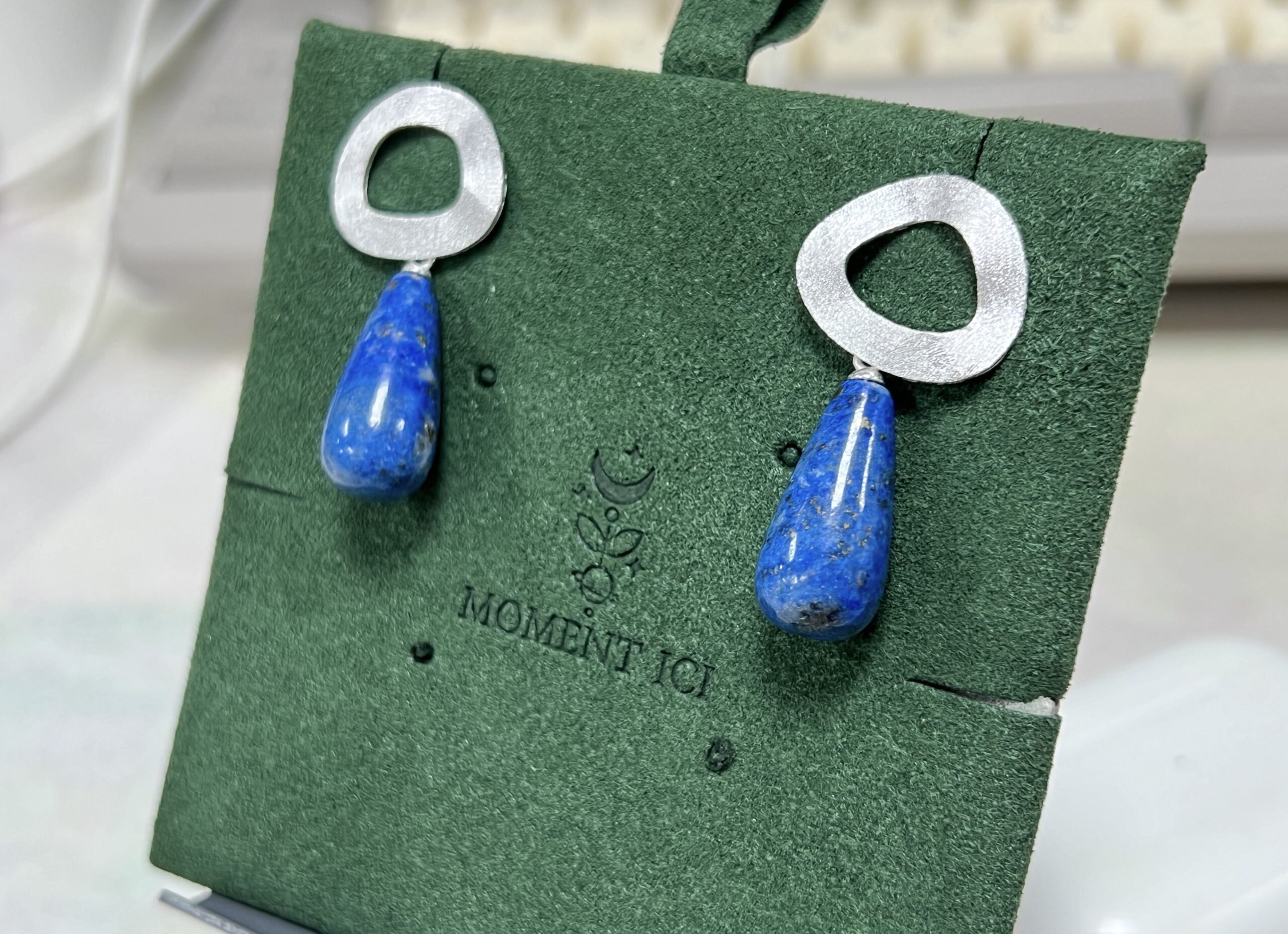 Orecchini pendenti in argento Sterling 925 con lapislazzuli e