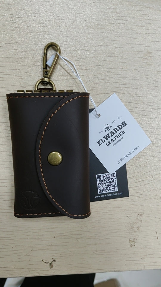 SEVESKIG／レザーキーケース／Cow Leather Key case Premium Leather Key Case, Cowhide, Card Slot, 6 Key Rings