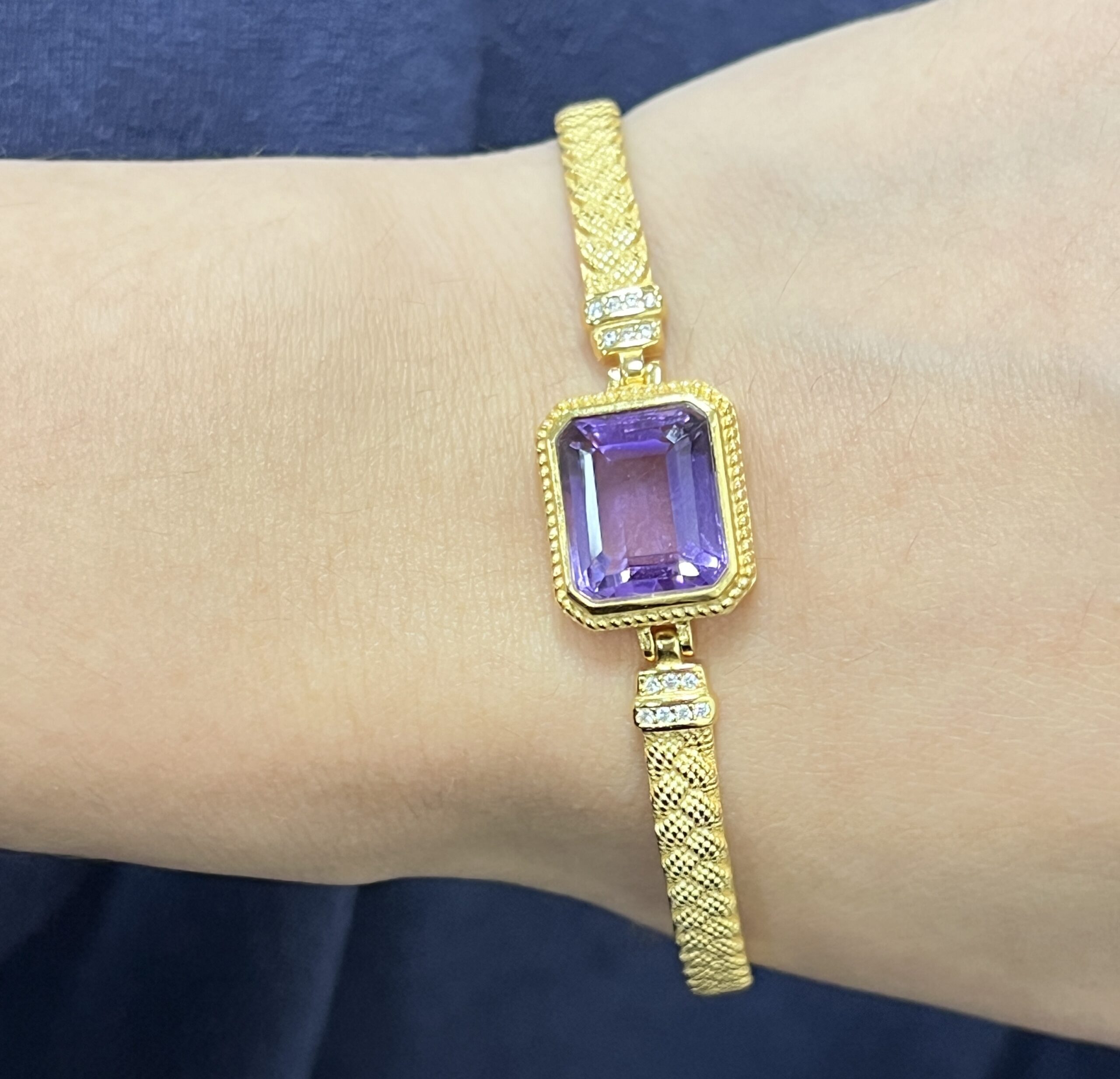 GULICX Tennisarmband Aus Silber/Gold – Mit 5 Ovalen Zirkonia-Steinen In Rot, Blau, Lila Oder Weiß, 18 Cm + 3 Cm Verlängerung