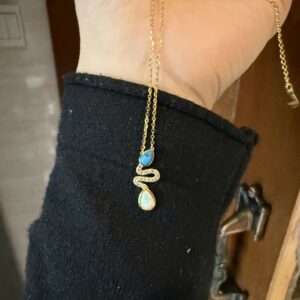 Pendentif Serpent En Argent 925 Avec Turquoise - Réf. P-AR-142, Neuf Avec étiquettes