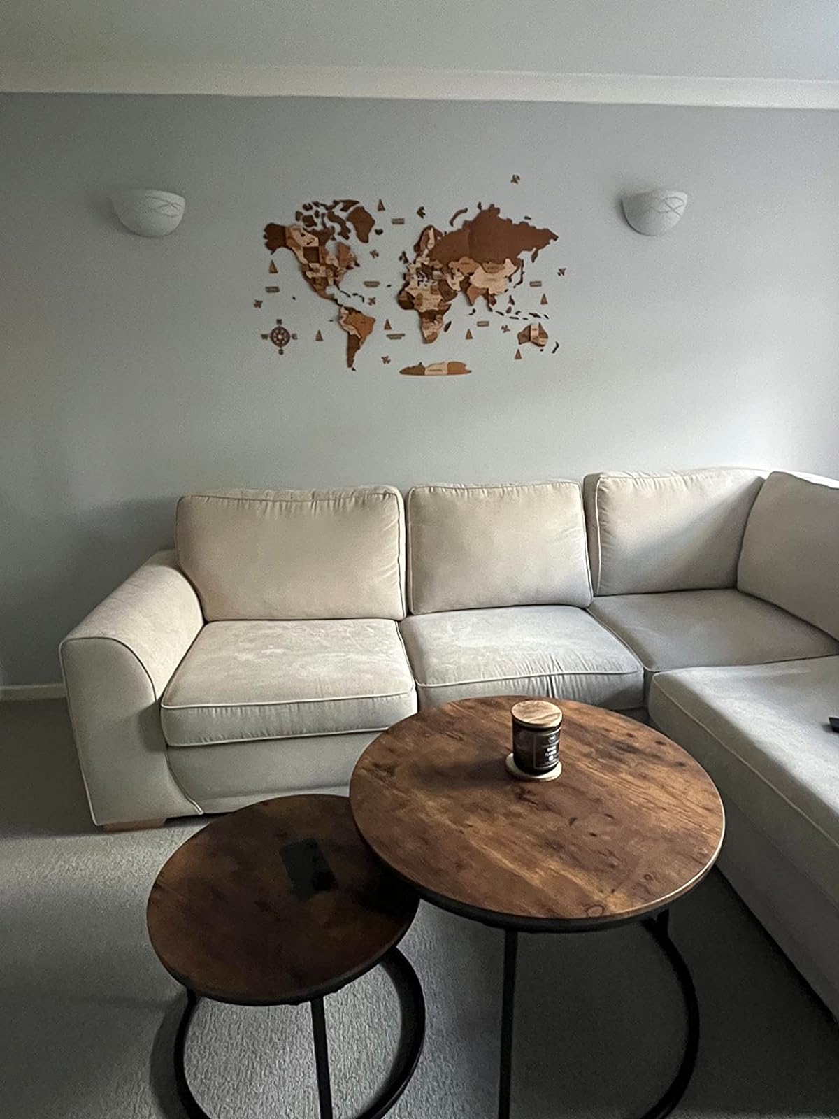 Carte Du Monde En Bois 3D Woodvio - Décoration Murale DIY - Taille Très Grande (213x113 Cm) - Contreplaqué Bouleau - 2