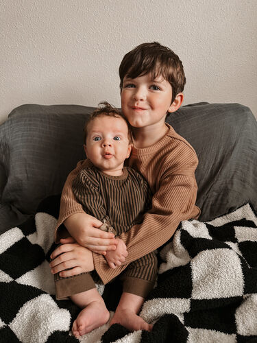 Plush Blanket | Black & White Checkerboard – forever french baby